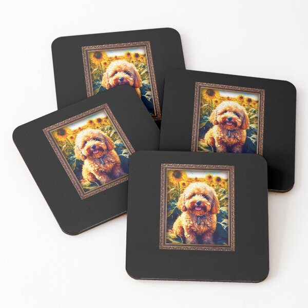 Item preview, Cavapoo Sunflower Painting Adorable Dog designed and sold by rafaeltto.