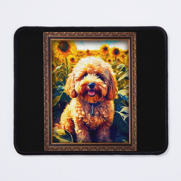Item preview, Cavapoo Sunflower Painting Adorable Dog designed and sold by rafaeltto.