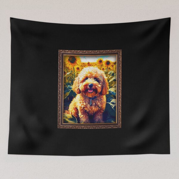 Item preview, Cavapoo Sunflower Painting Adorable Dog designed and sold by rafaeltto.
