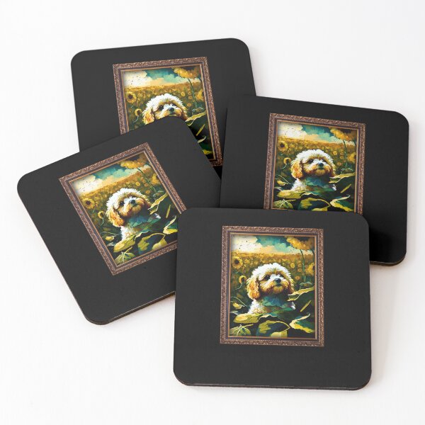 Item preview, Cavapoo Sunflower Painting Adorable Dog designed and sold by rafaeltto.