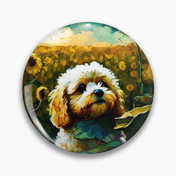 Item preview, Cavapoo Sunflower Painting Adorable Dog designed and sold by rafaeltto.