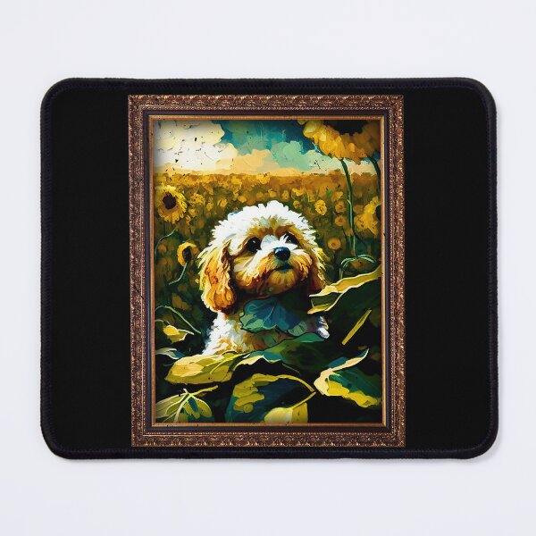 Item preview, Cavapoo Sunflower Painting Adorable Dog designed and sold by rafaeltto.
