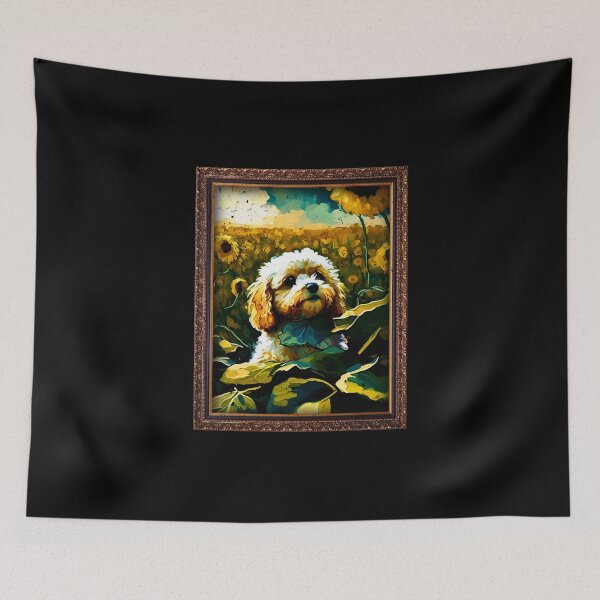 Item preview, Cavapoo Sunflower Painting Adorable Dog designed and sold by rafaeltto.