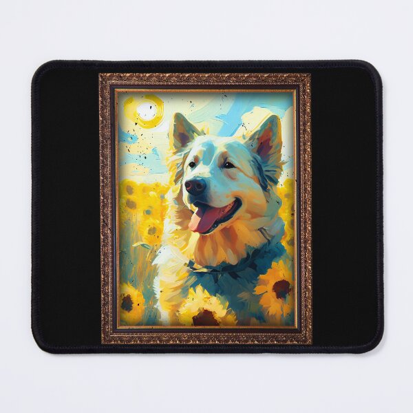 Item preview, Central Asian Shepherd Sunflower Painting Adorable Dog designed and sold by rafaeltto.