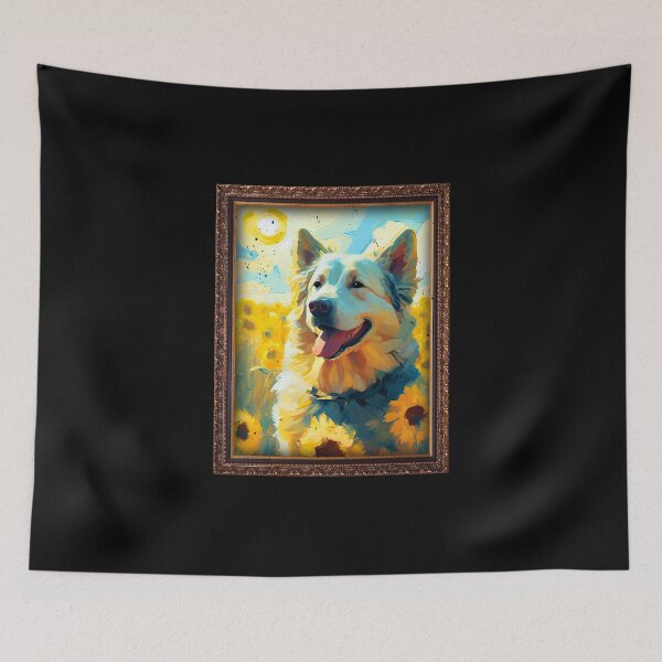Item preview, Central Asian Shepherd Sunflower Painting Adorable Dog designed and sold by rafaeltto.