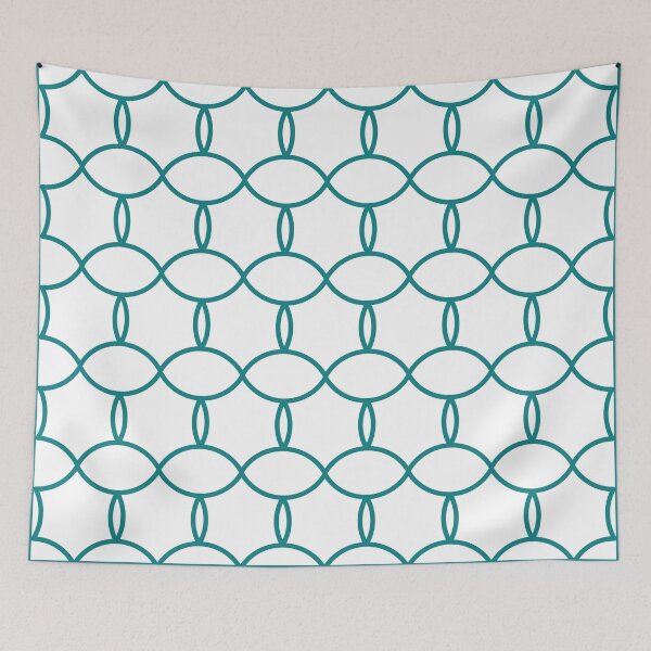 Item preview, Teal Geometric Designs On White Background designed and sold by burbankdesigns.