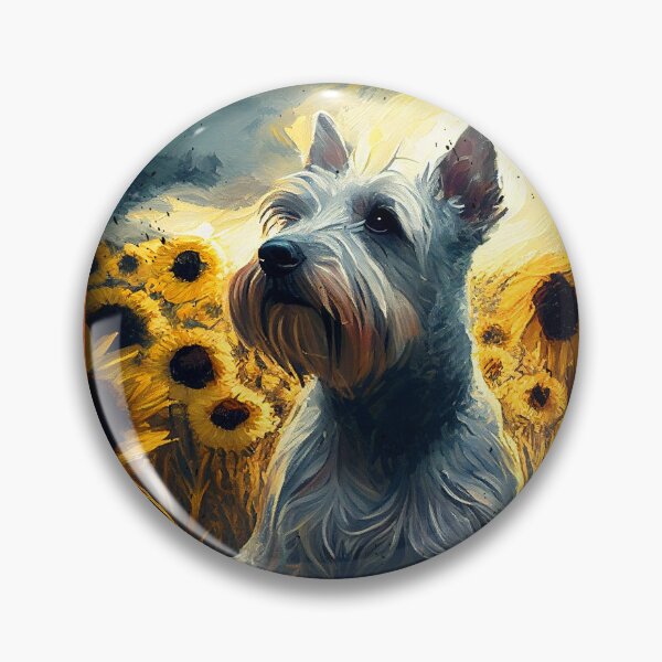 Artikelvorschau, Cesky Terrier Sunflower Painting Adorable Dog entworfen und verkauft von rafaeltto.