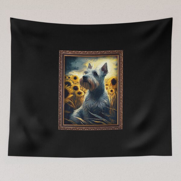 Item preview, Cesky Terrier Sunflower Painting Adorable Dog designed and sold by rafaeltto.