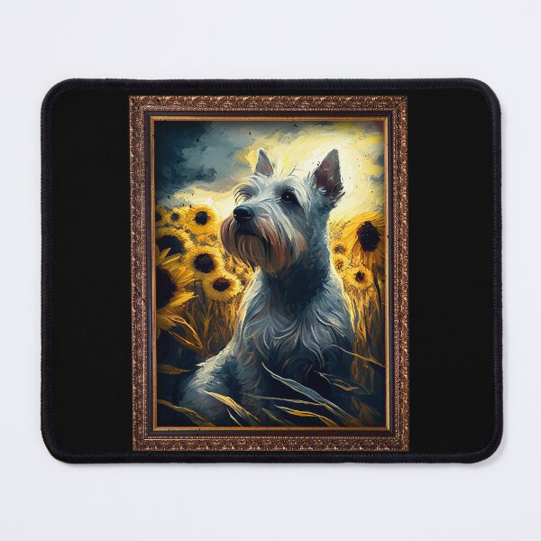 Item preview, Cesky Terrier Sunflower Painting Adorable Dog designed and sold by rafaeltto.