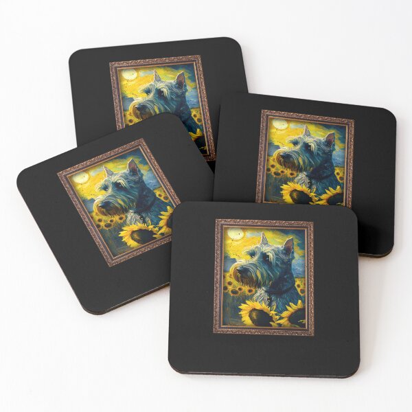 Item preview, Cesky Terrier Sunflower Painting Adorable Dog designed and sold by rafaeltto.