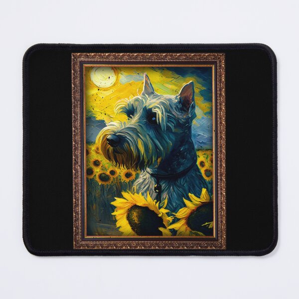 Item preview, Cesky Terrier Sunflower Painting Adorable Dog designed and sold by rafaeltto.