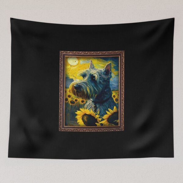 Item preview, Cesky Terrier Sunflower Painting Adorable Dog designed and sold by rafaeltto.