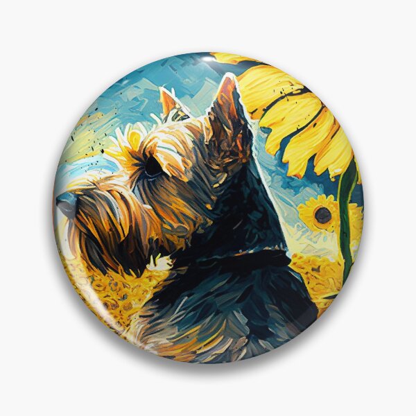 Artikelvorschau, Cesky Terrier Sunflower Painting Adorable Dog entworfen und verkauft von rafaeltto.