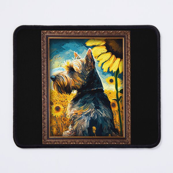 Item preview, Cesky Terrier Sunflower Painting Adorable Dog designed and sold by rafaeltto.