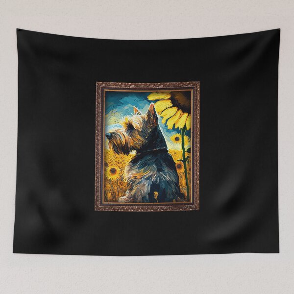 Item preview, Cesky Terrier Sunflower Painting Adorable Dog designed and sold by rafaeltto.
