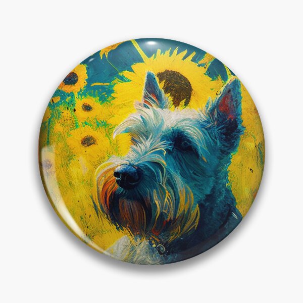 Artikelvorschau, Cesky Terrier Sunflower Painting Adorable Dog entworfen und verkauft von rafaeltto.