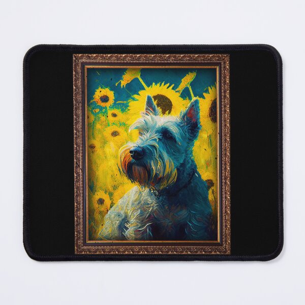 Item preview, Cesky Terrier Sunflower Painting Adorable Dog designed and sold by rafaeltto.