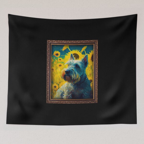 Item preview, Cesky Terrier Sunflower Painting Adorable Dog designed and sold by rafaeltto.