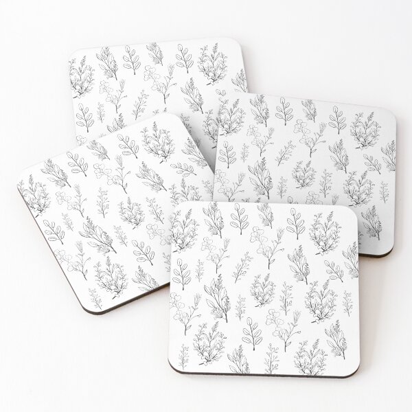 Item preview, Elegant and Trendy Hand-Drawn Floral Sketch Pattern in Black and White designed and sold by PlantKind.