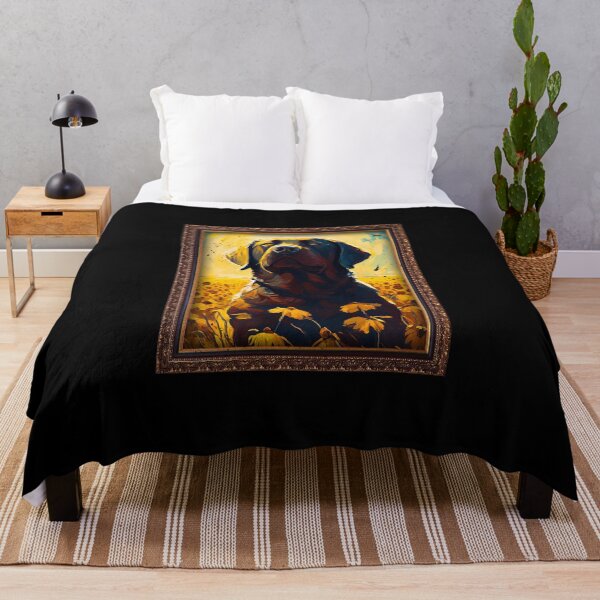Item preview, Chocolate Labrador Sunflower Painting Adorable Dog designed and sold by rafaeltto.