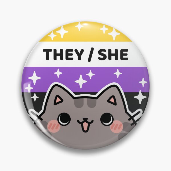 Item preview, Pride Cat: They/She Non-Binary Flag designed and sold by kaleidoink designs.