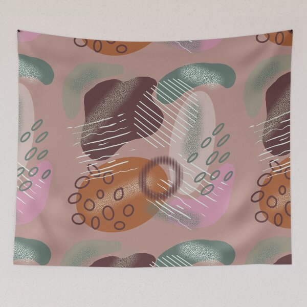 Item preview, Modern abstract art bubbles pattern in warm colors designed and sold by Ninaeva.