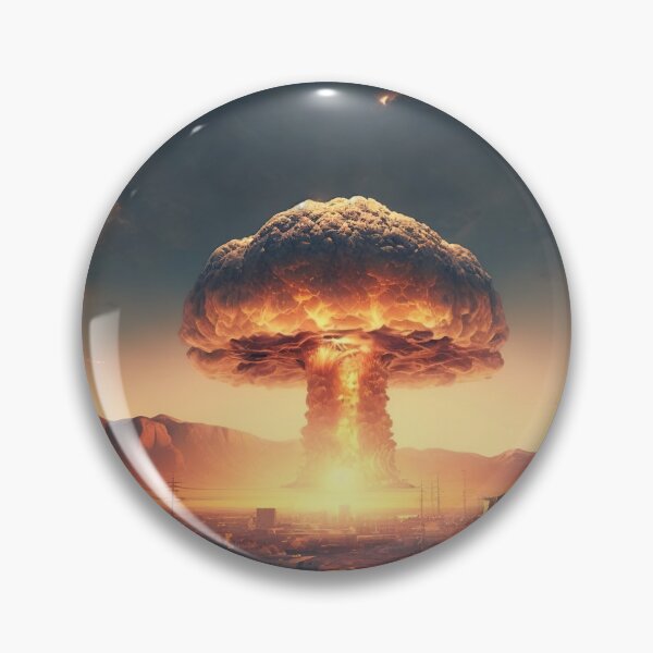 Item preview, Landscape of the atomic bomb detonated in city view, imagined art, fantasy art, wall art 8 designed and sold by jetaiart.