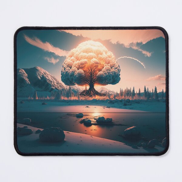 Item preview, Landscape of the atomic bomb detonated in city view, imagined art, fantasy art, wall art 9 designed and sold by jetaiart.