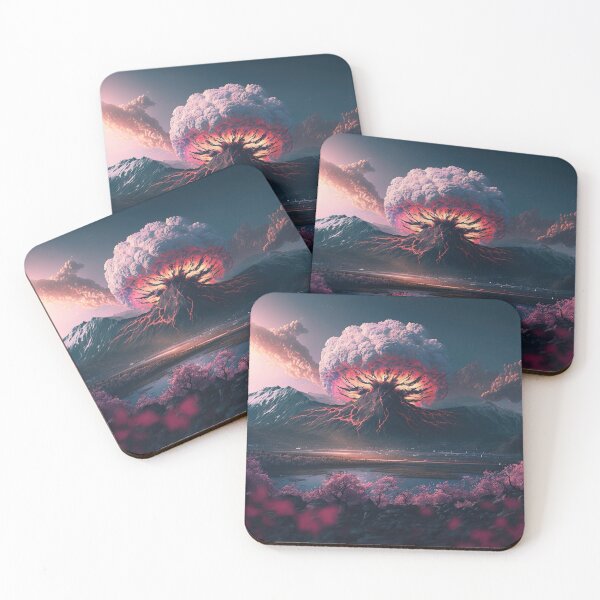 Item preview,  Landscape of the atomic bomb detonated in Fuji moutain view, imagined art, fantasy art, wall art 10 designed and sold by jetaiart.