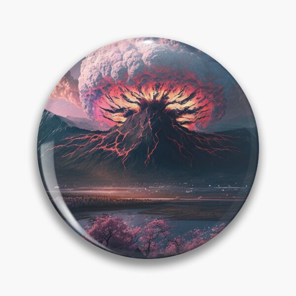 Item preview,  Landscape of the atomic bomb detonated in Fuji moutain view, imagined art, fantasy art, wall art 10 designed and sold by jetaiart.