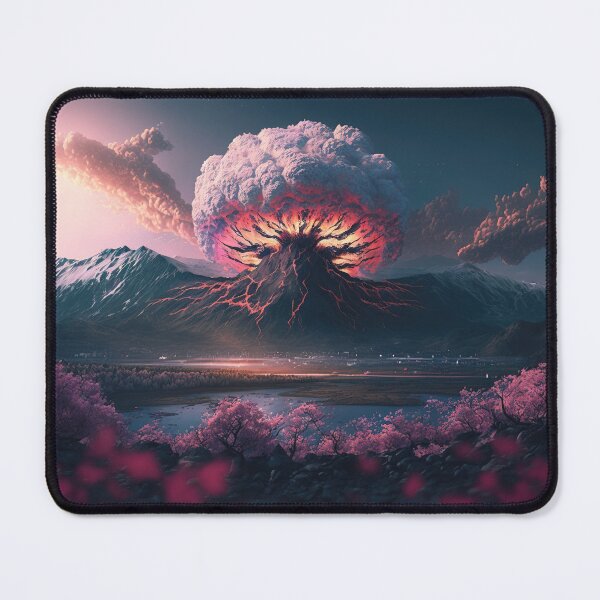 Item preview, Landscape of the atomic bomb detonated in Fuji moutain view, imagined art, fantasy art, wall art 10 designed and sold by jetaiart.