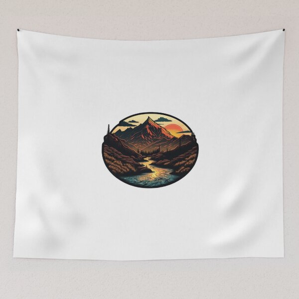 Item preview, Sunset and River and Mountain designed and sold by Bo-Bros-Tees.