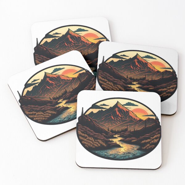 Item preview, Sunset and River and Mountain designed and sold by Bo-Bros-Tees.