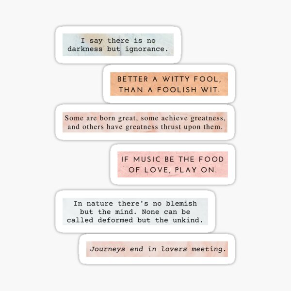 Item preview, Twelfth Night Quote Pack designed and sold by Quotatio.