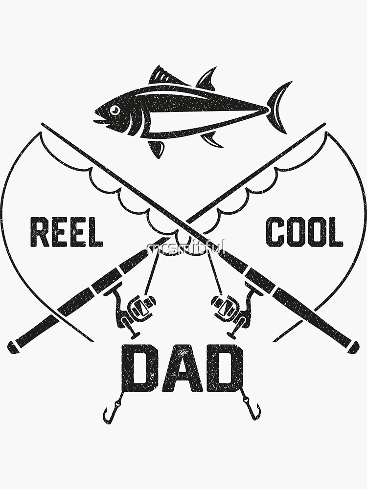 Funny Fishing Shirt T-shirt Tee Gift For Men - Reel Cool Dad - Fishing Dad  Sticker for Sale by mrsmitful