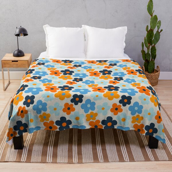 Item preview, Flowery Spring - Blue Orange designed and sold by RahimaUmmi.