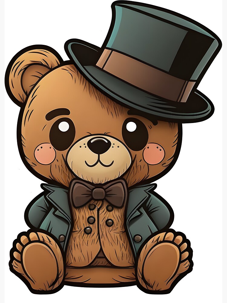 Teddy Bear with a Top Hat Magnet