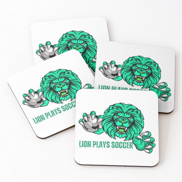 Item preview, Green Lion Playing Soccer, soccer lovers, lion lovers designed and sold by D-lion.