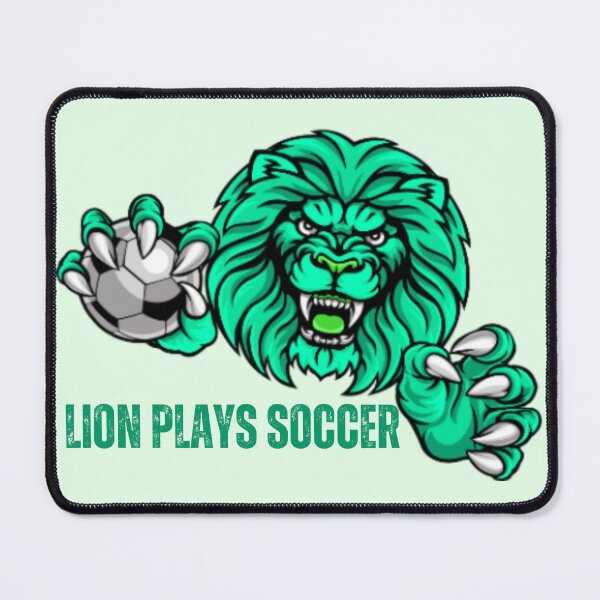 Item preview, Green Lion Playing Soccer, soccer lovers, lion lovers designed and sold by D-lion.