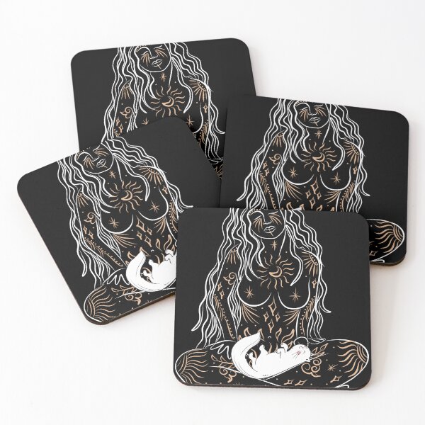Item preview, Tattooed tarot woman with cat in the lab designed and sold by Lady-Frost.