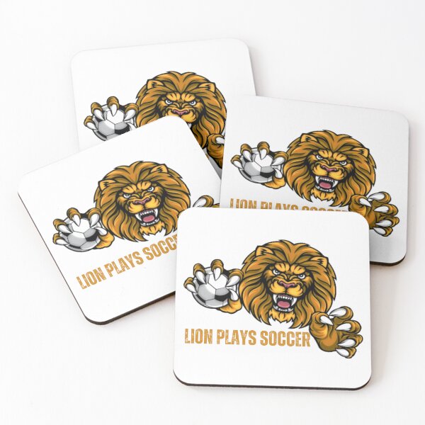 Item preview, Golden Lion Playing Soccer, soccer lovers, lion lovers designed and sold by D-lion.