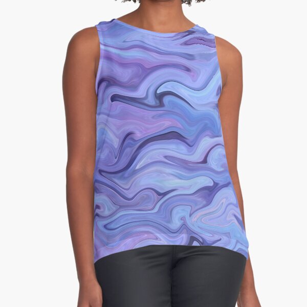 color combination wavey wizzle blue pattern dress Sleeveless Top
