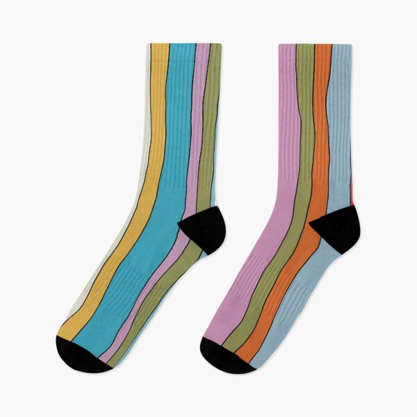 Item preview, Retro Mood Lined Stripe Pattern Blue Red Pink Olive Mustard designed and sold by kierkegaard.