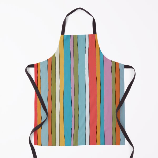 Item preview, Retro Mood Lined Stripe Pattern Blue Red Pink Olive Mustard designed and sold by kierkegaard.