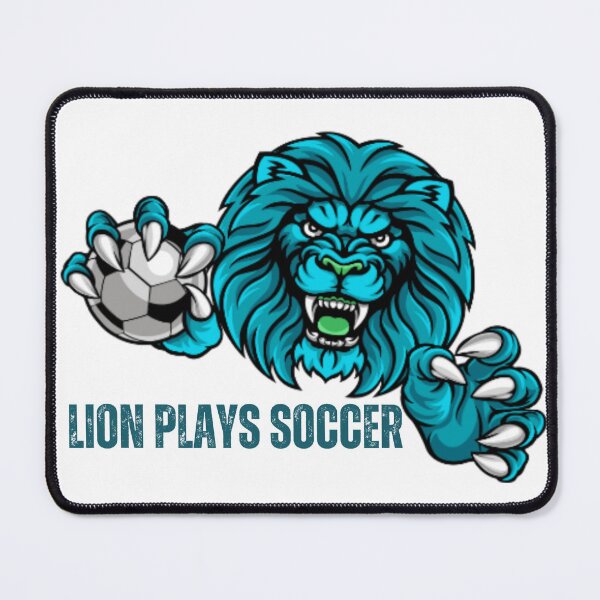 Item preview, Blue sky Lion Playing Soccer, soccer lovers, lion lovers designed and sold by D-lion.