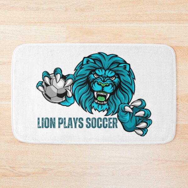 Item preview, Blue sky Lion Playing Soccer, soccer lovers, lion lovers designed and sold by D-lion.