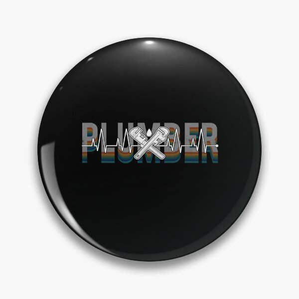 Item preview, Retro Plumber Pipefitter Heartbeat designed and sold by Trendy Valley .