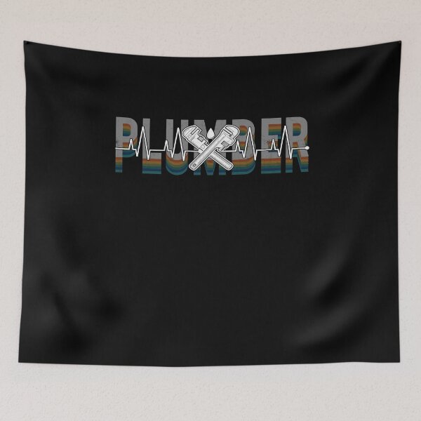 Item preview, Retro Plumber Pipefitter Heartbeat designed and sold by Trendy Valley .
