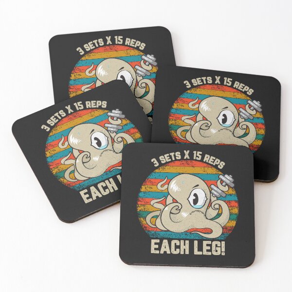 Item preview, 3 sets 15 reps EACH LEG - Funny Octopus at the Gym designed and sold by sashashuba.