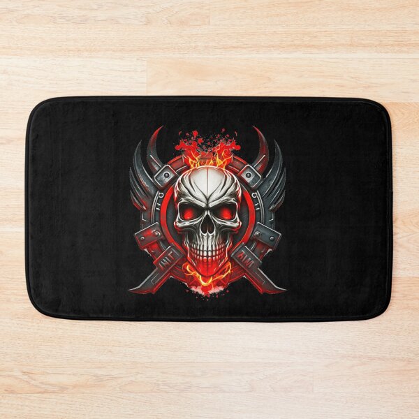 Item preview, Human Skull with flames, cyborg style designed and sold by jwebmarket.